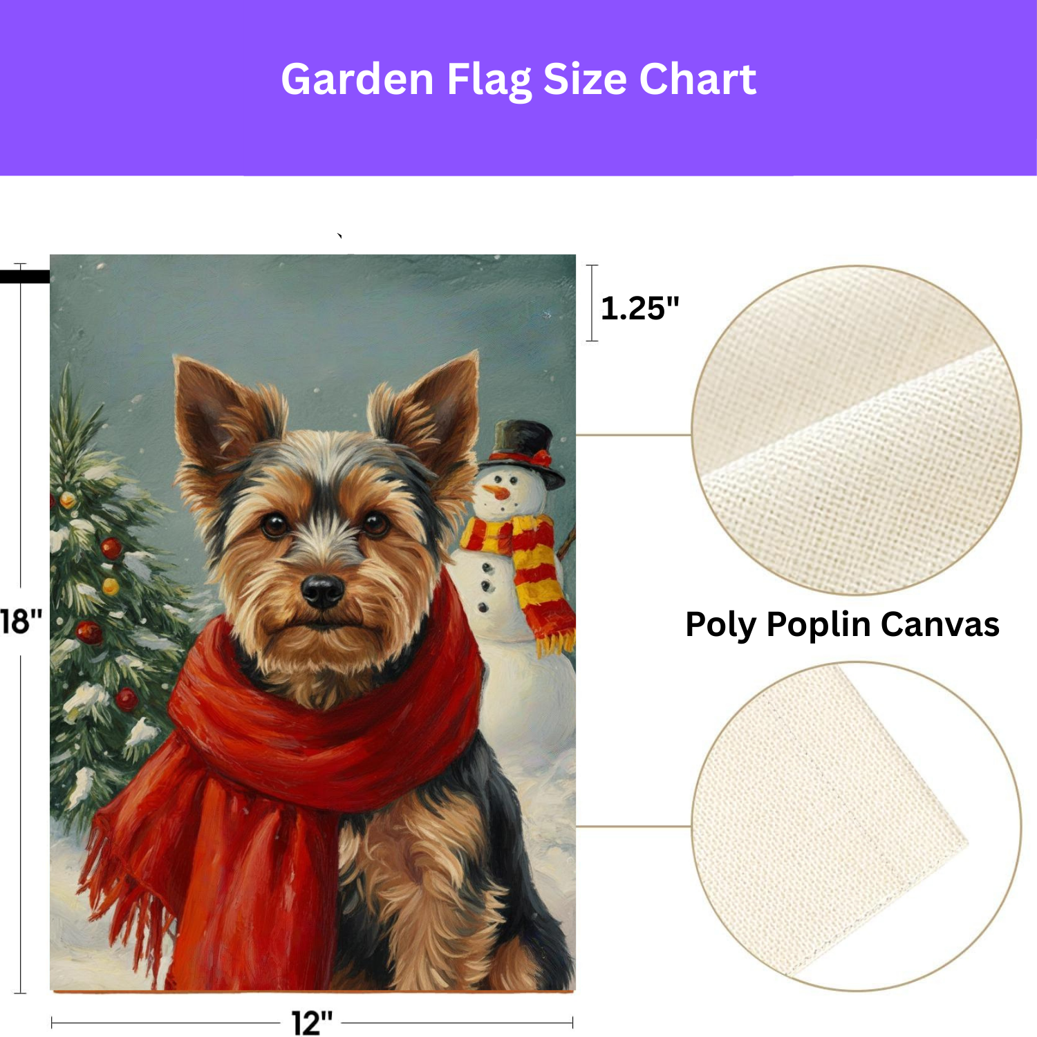 Red Scarf Yorkshire Terrier Christmas Garden Flag - yard display - Dragonfire Gardens