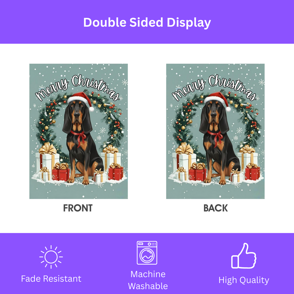 Merry Christmas Bloodhound Garden Flag