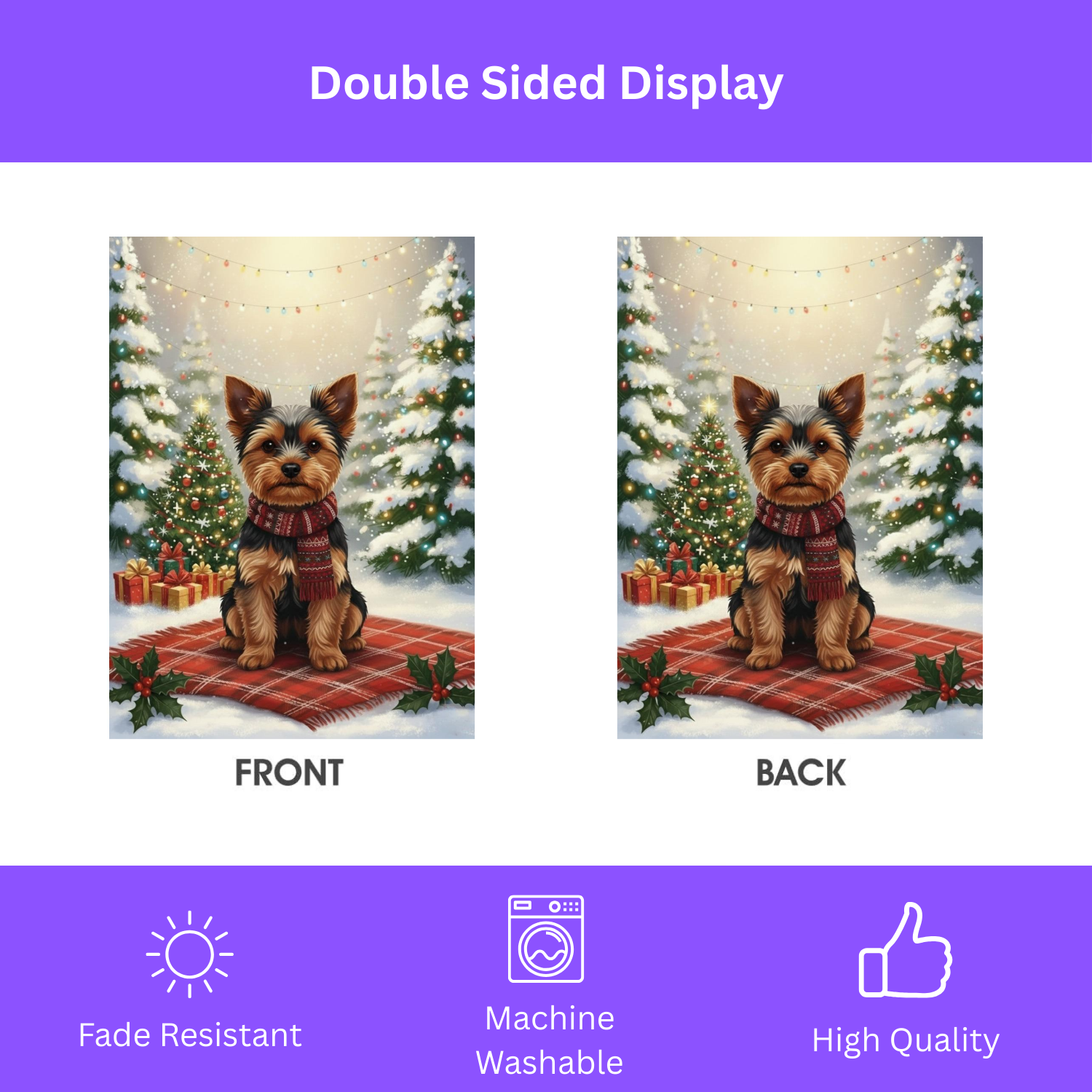 Christmas Tree and Presents Yorkshire Terrier Garden Flag