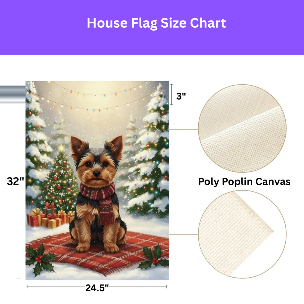 Christmas Tree and Presents Yorkshire Terrier Garden Flag