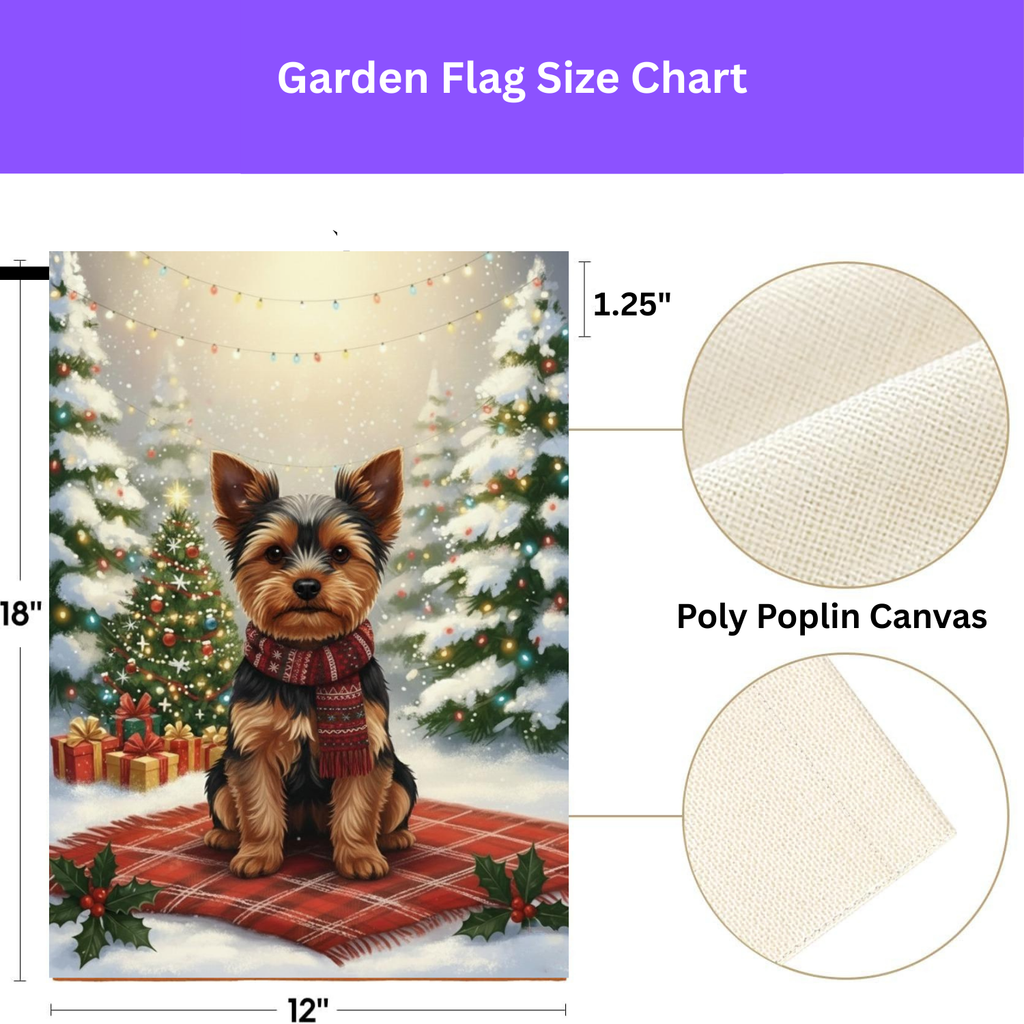 Christmas Tree and Presents Yorkshire Terrier Garden Flag