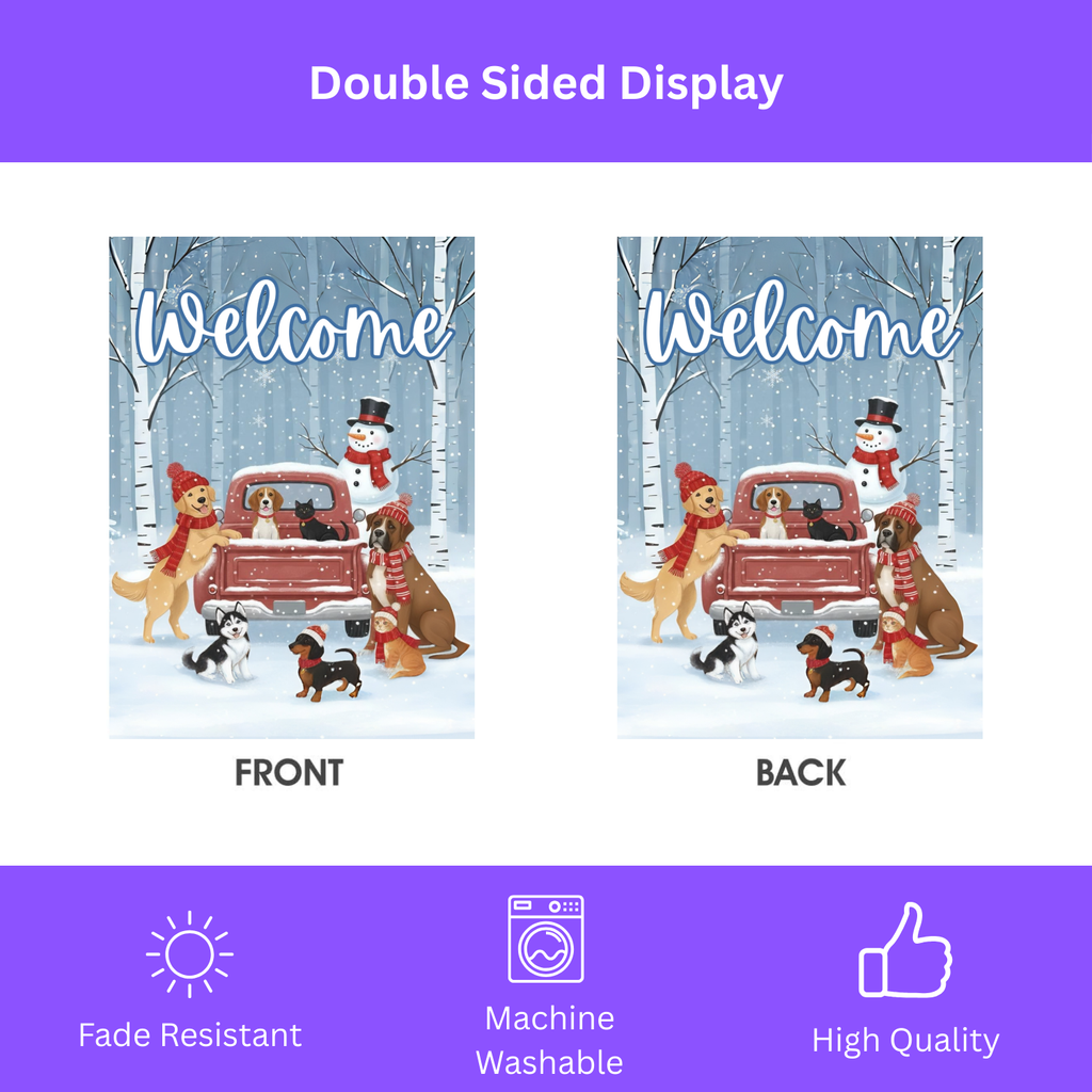 Pet Winter Welcome Garden Flag
