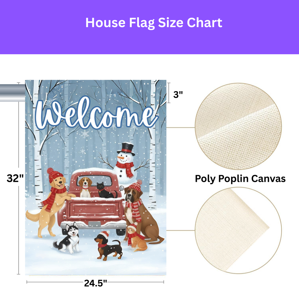 Pet Winter Welcome Garden Flag