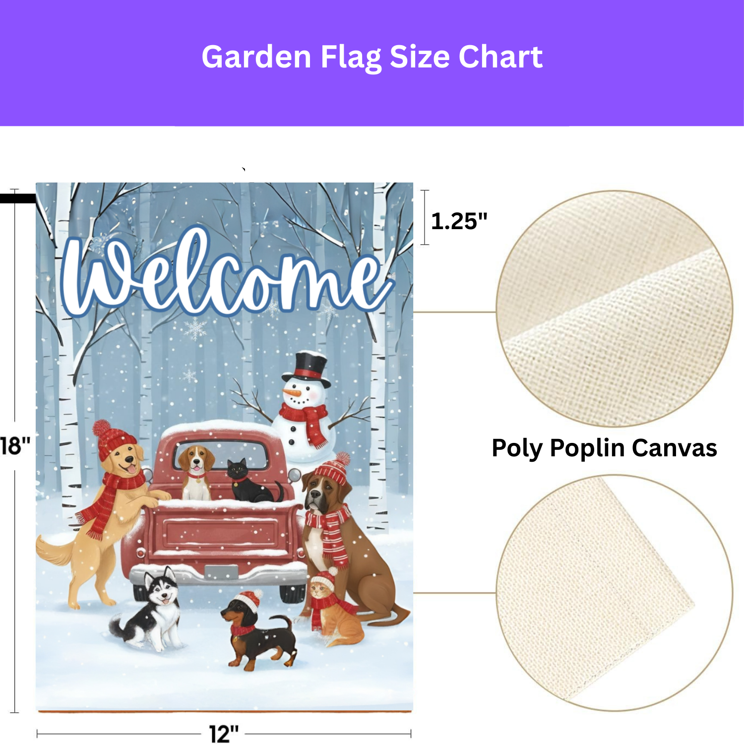 Pet Winter Welcome Garden Flag