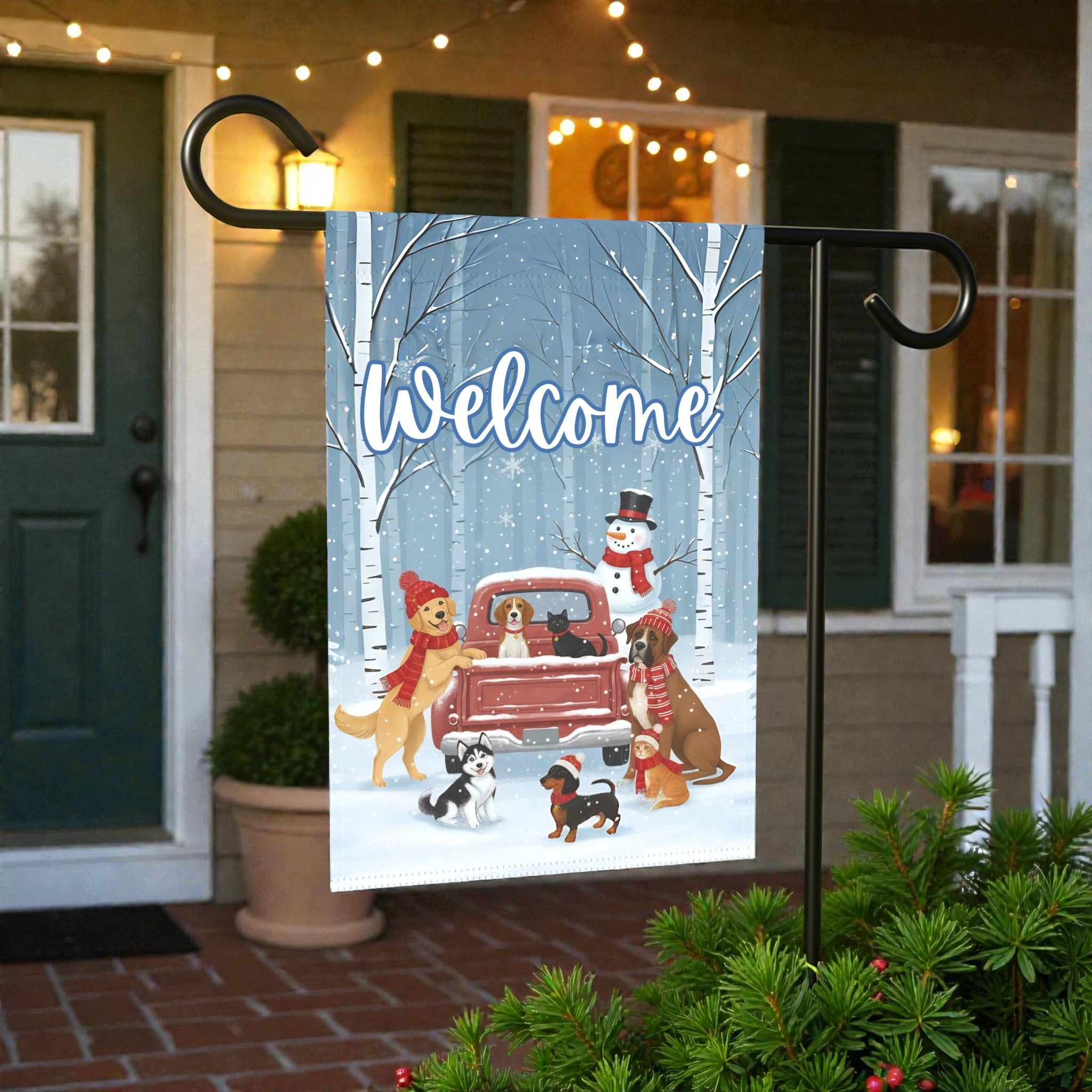 Pet Winter Welcome Garden Flag