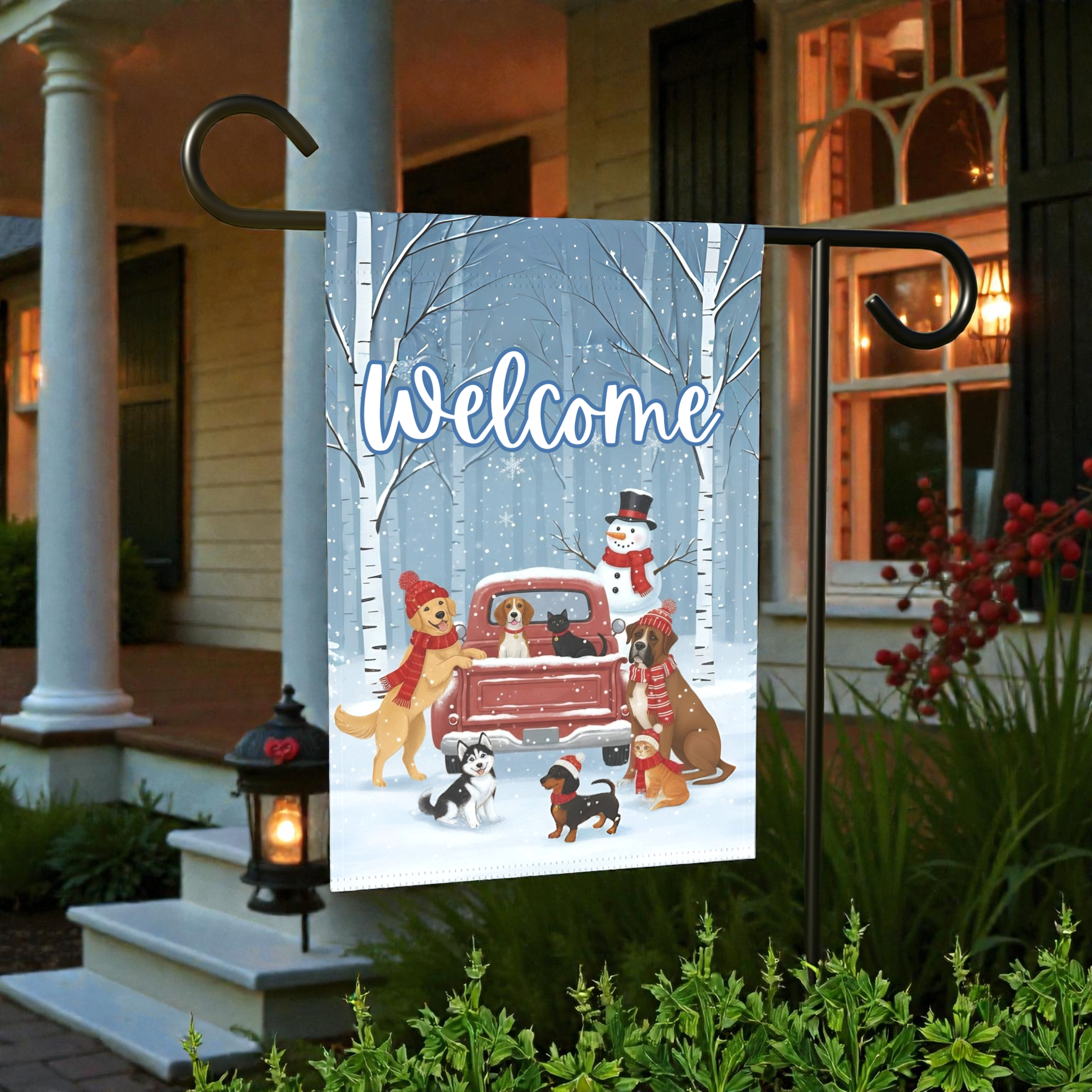 Pet Winter Welcome Garden Flag