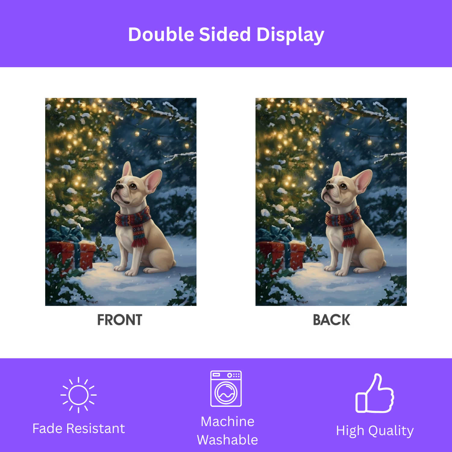 Standing by the Christmas Tree French Bulldog Garden Flag