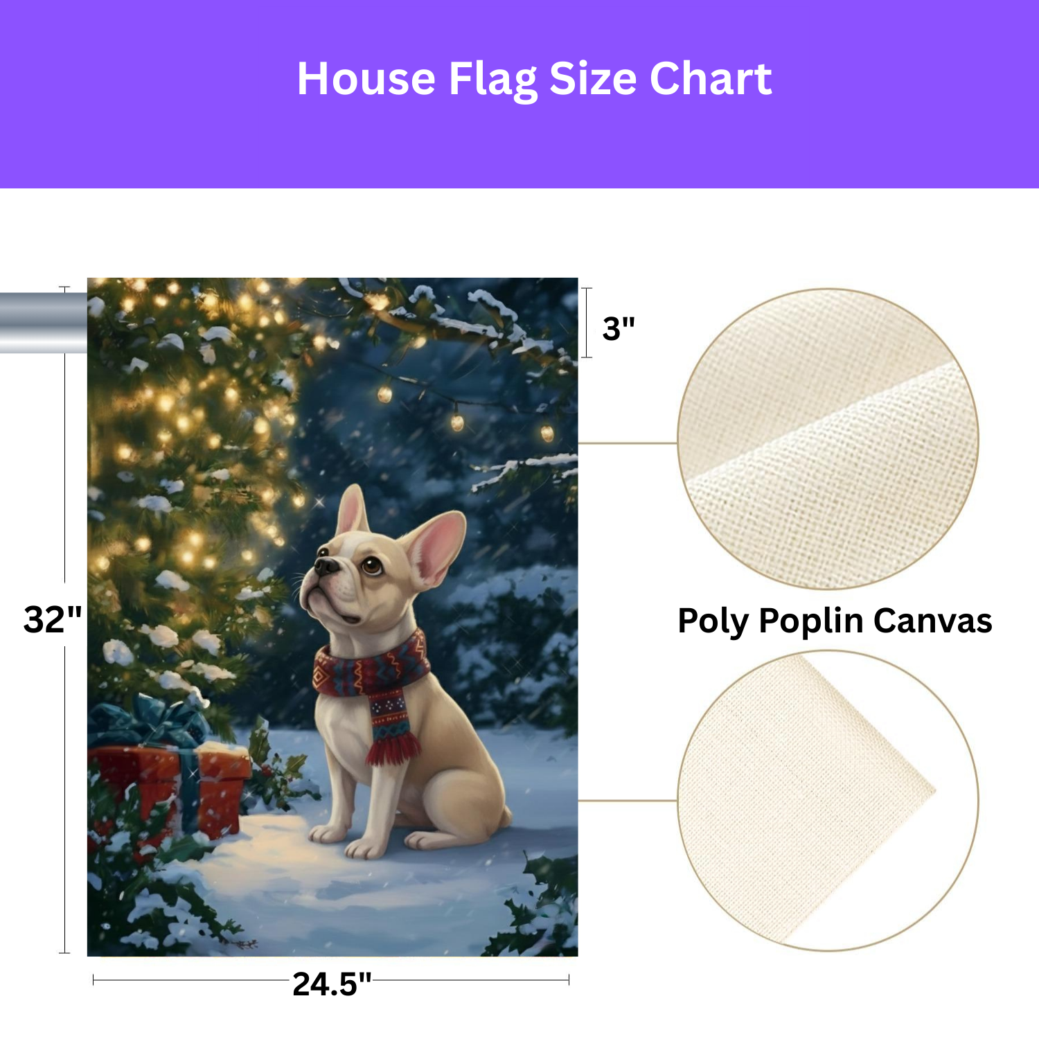 Standing by the Christmas Tree French Bulldog Garden Flag
