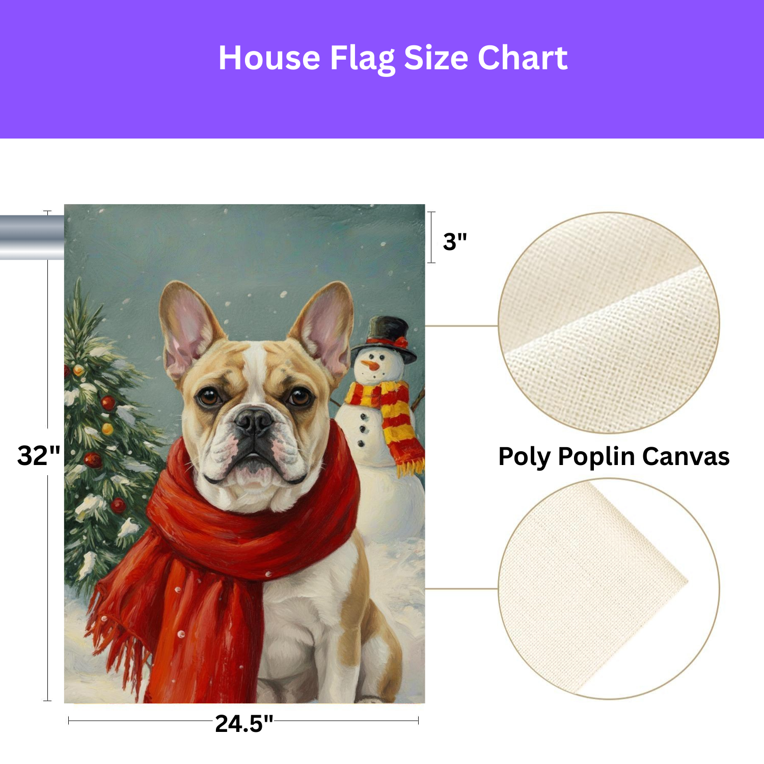 Red Scarf French Bulldog Christmas Garden Flag - porch decor - Dragonfire Gardens