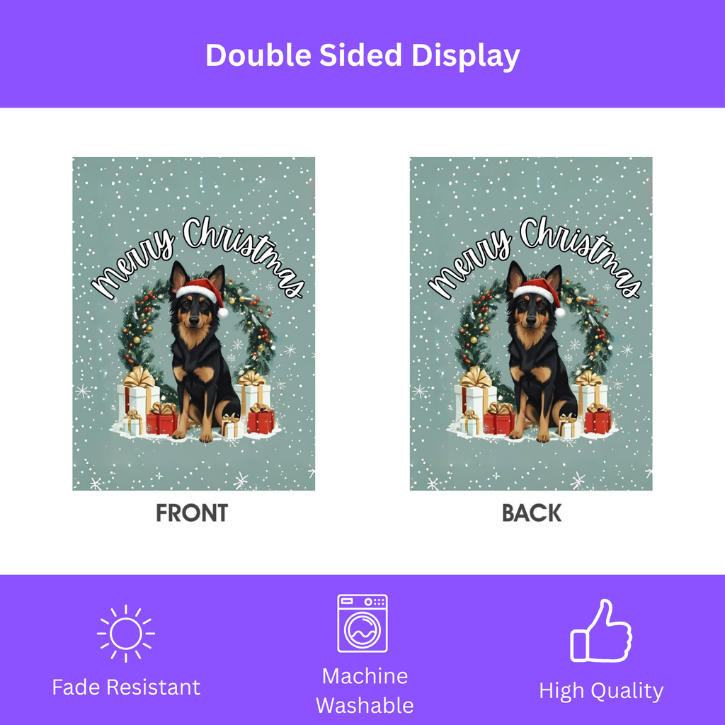 Merry Christmas Bohemian Shepherd Garden Flag - yard display - Dragonfire Gardens