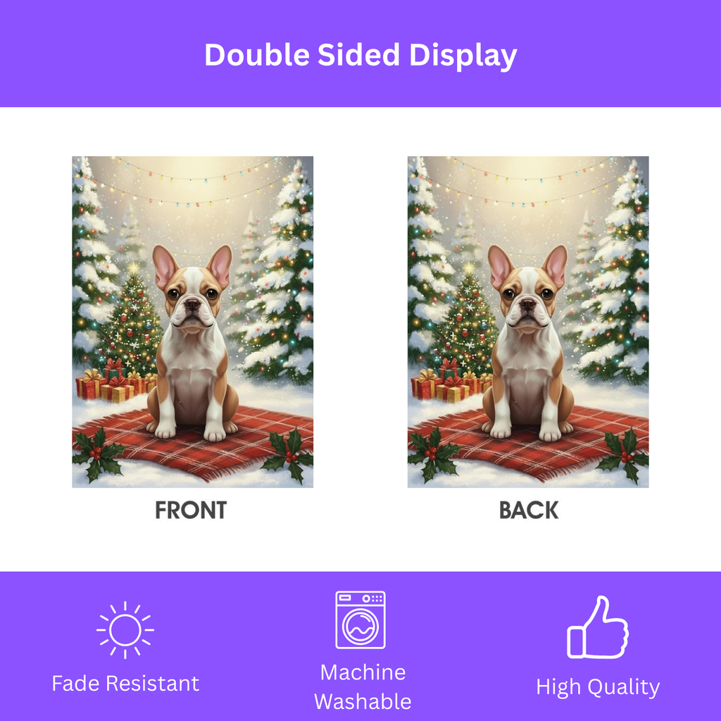 Christmas Tree and Presents French Bulldog Garden Flag - yard display - Dragonfire Gardens