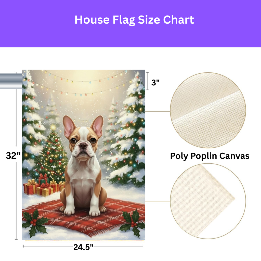 Christmas Tree and Presents French Bulldog Garden Flag - porch decor - Dragonfire Gardens