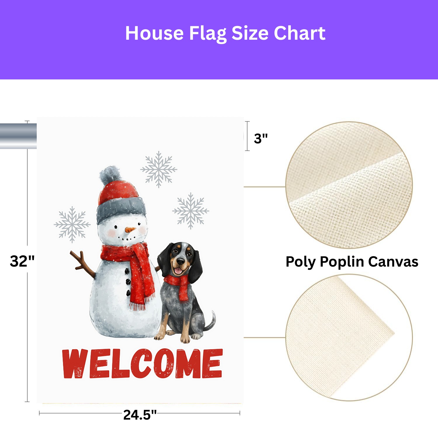 Blue Tick Coonhound and Snowman Welcome Garden Flag - porch decor - Dragonfire Gardens