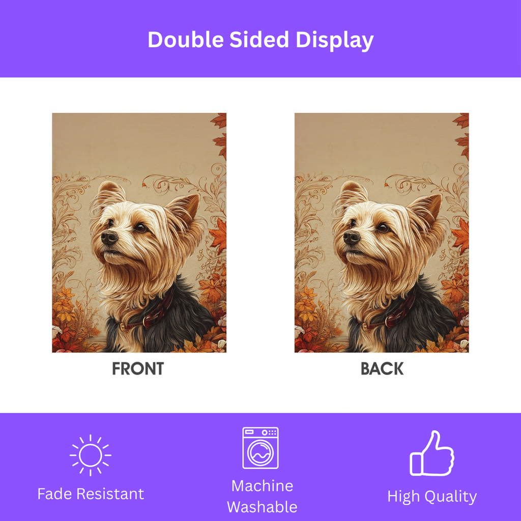 Fall Yorkshire Terrier Garden Flag