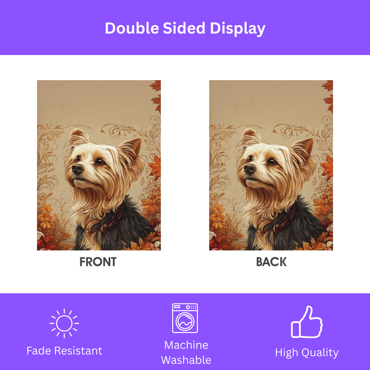Fall Yorkshire Terrier Garden Flag