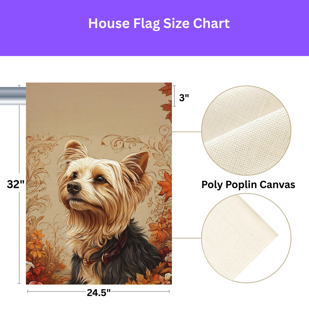 Fall Yorkshire Terrier Garden Flag