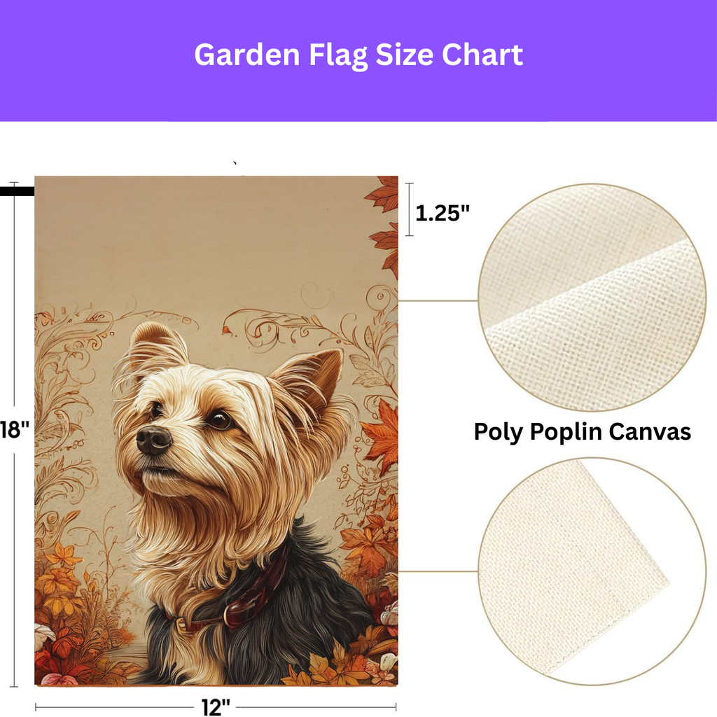 Fall Yorkshire Terrier Garden Flag
