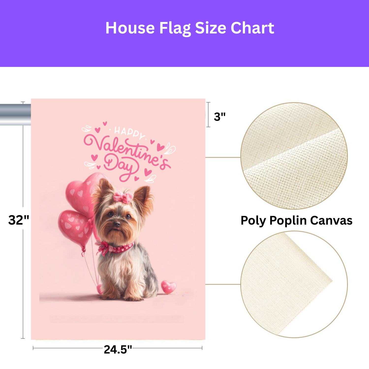 Yorkshire Terrier Happy Valentines Day Garden Flag