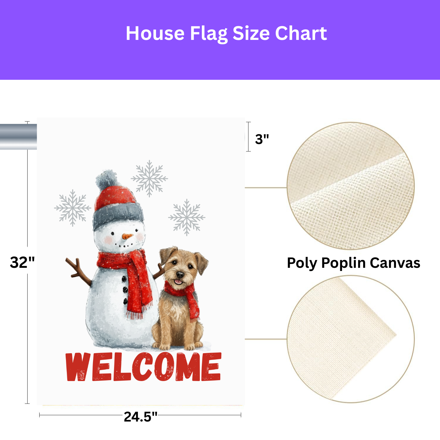 Border Terrier and Snowman Welcome Garden Flag - porch decor - Dragonfire Gardens