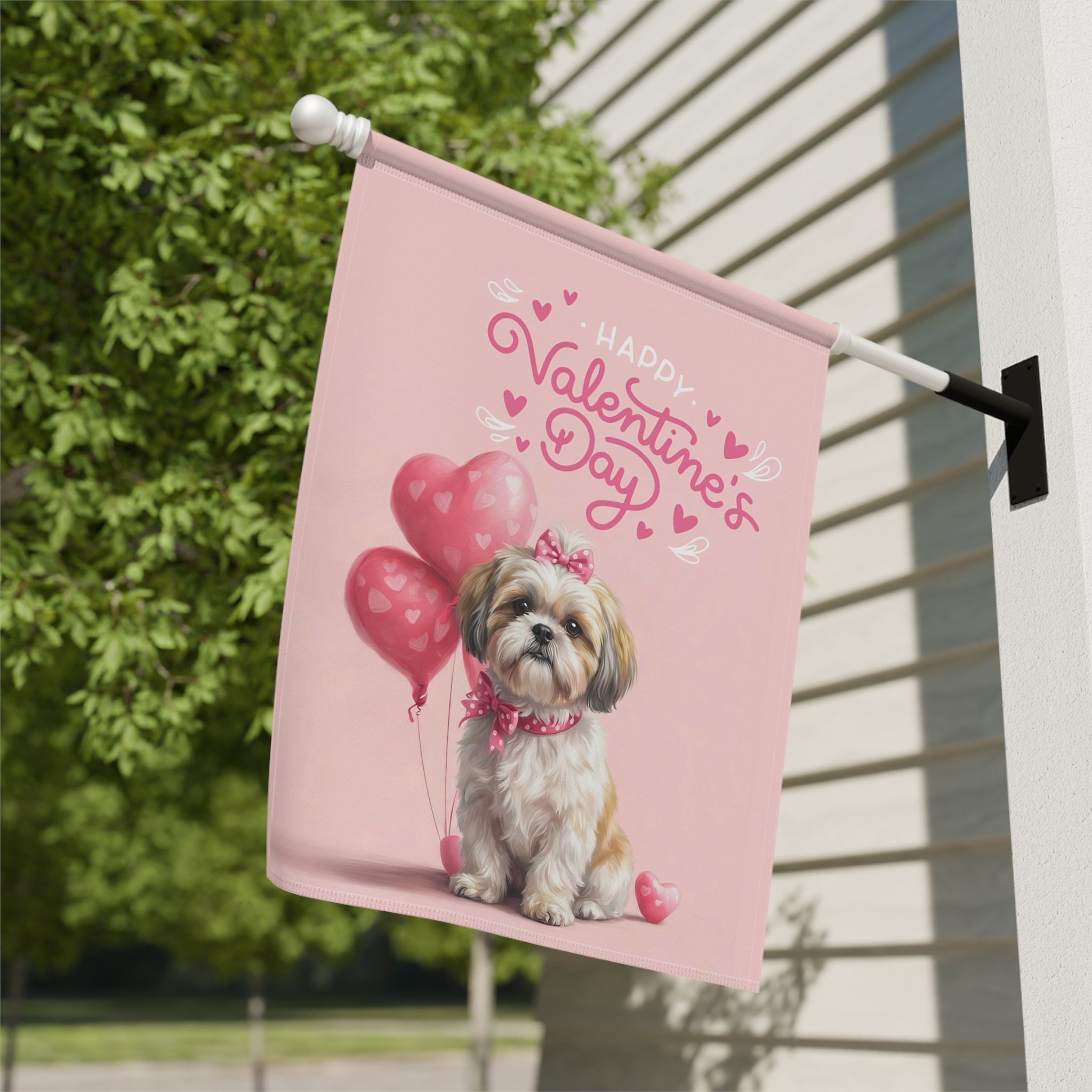 Shih Tzu Happy Valentine's Day Garden Flag