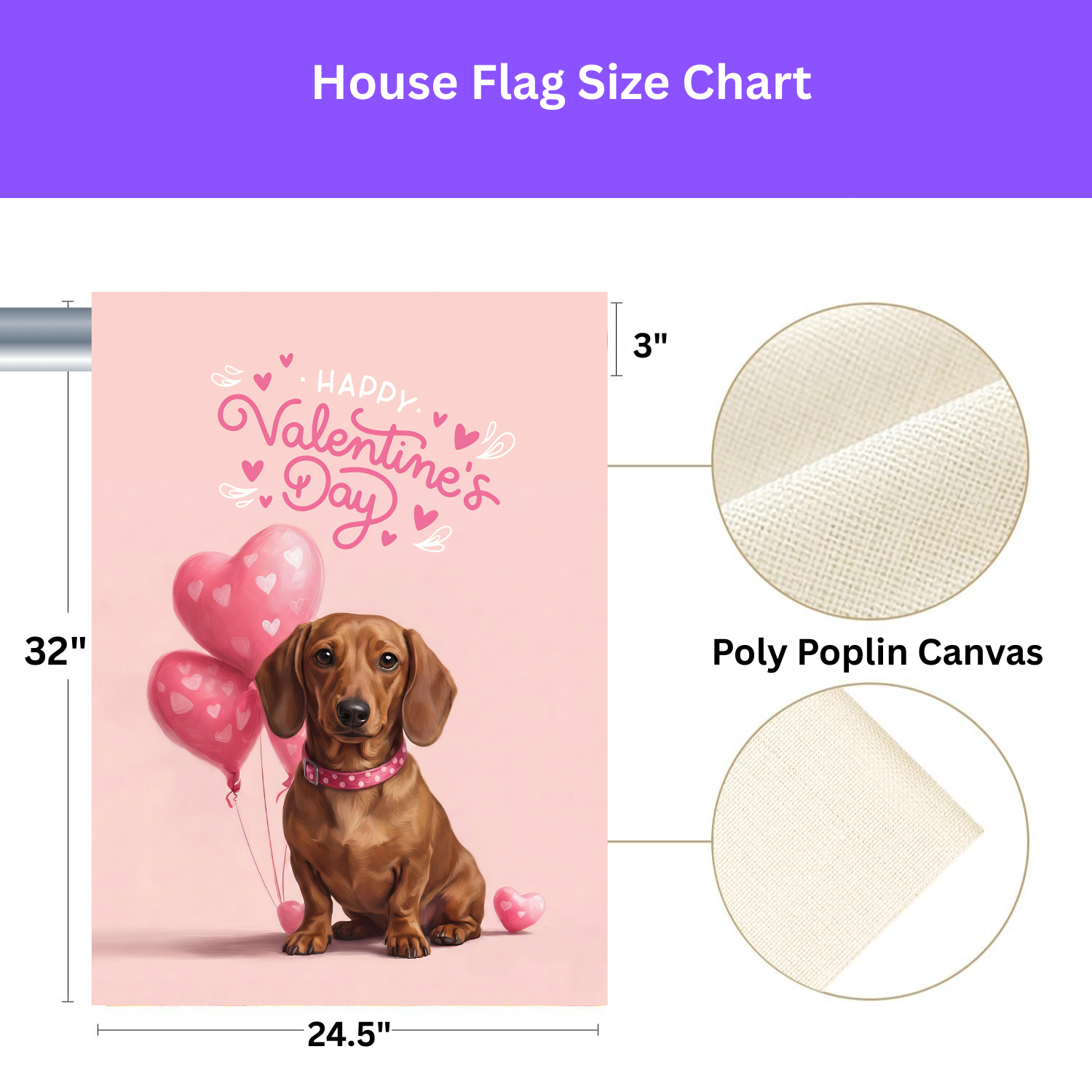 Dachshund Happy Valentine's Day Garden Flag