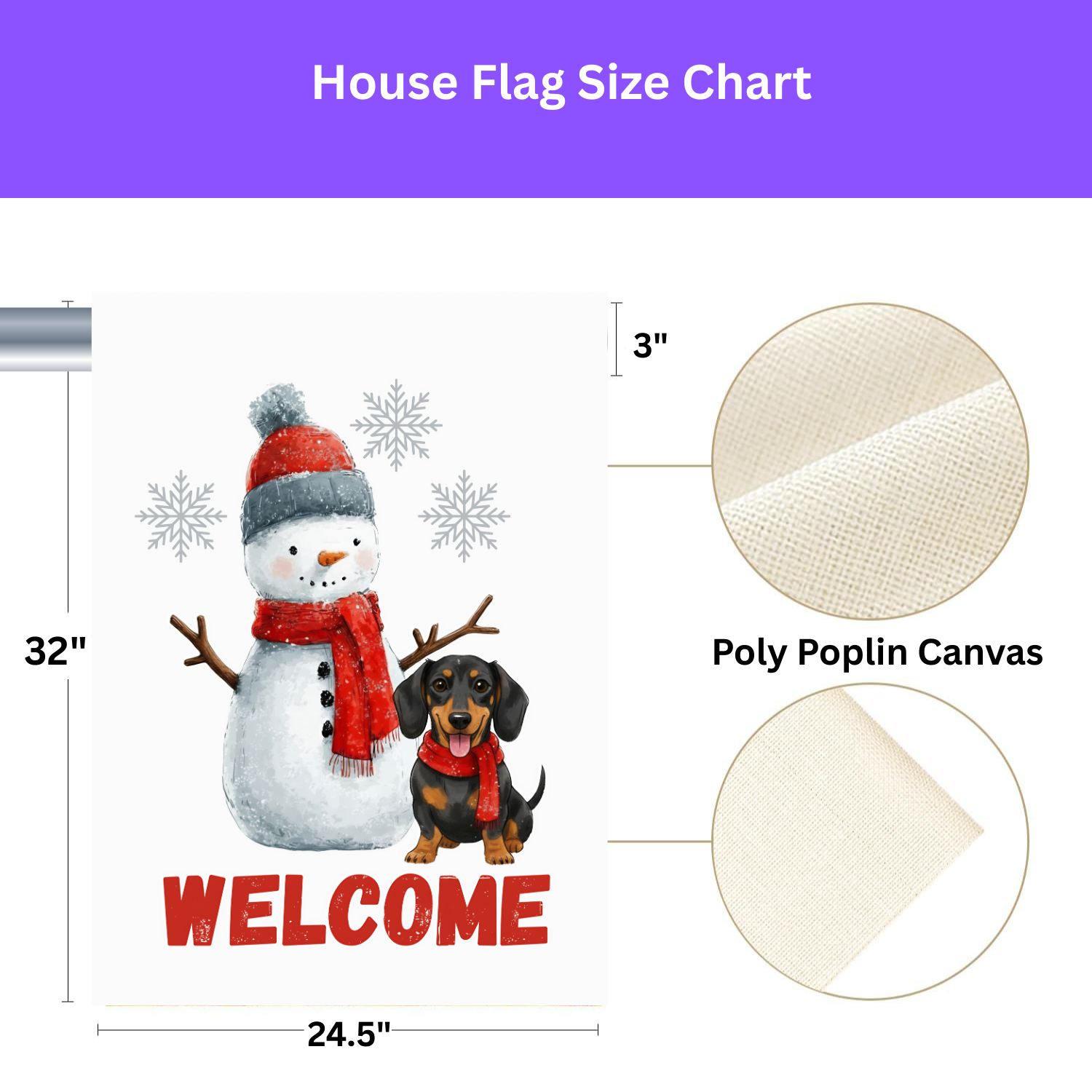 Dachshund and Snowman Christmas Garden Flag - porch decor - Dragonfire Gardens