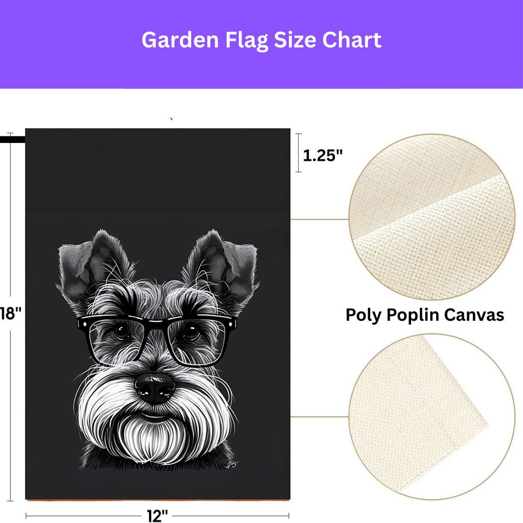 Black and White Schnauzer Garden Flag - porch decor - Dragonfire Gardens