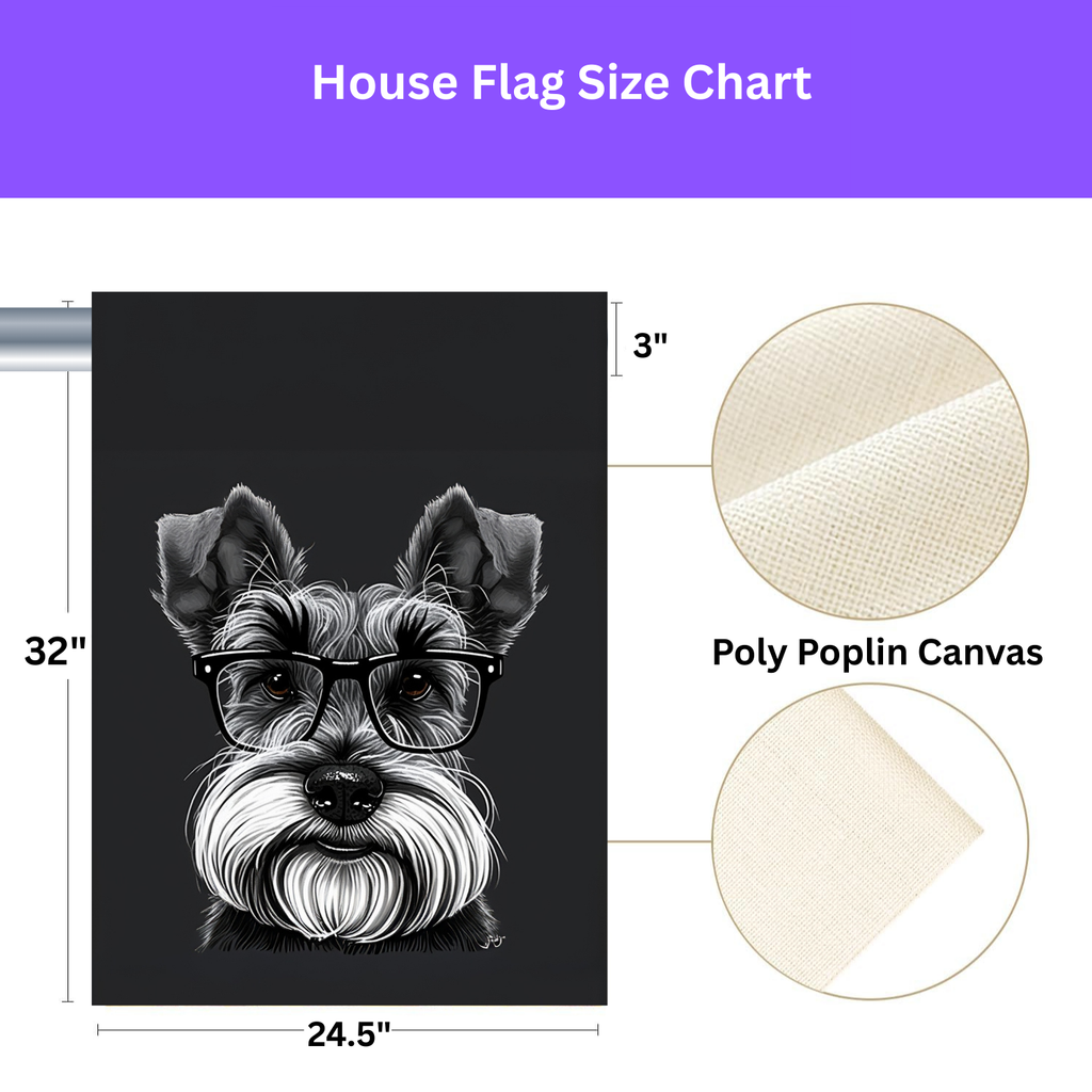 Black and White Schnauzer Garden Flag - yard display - Dragonfire Gardens