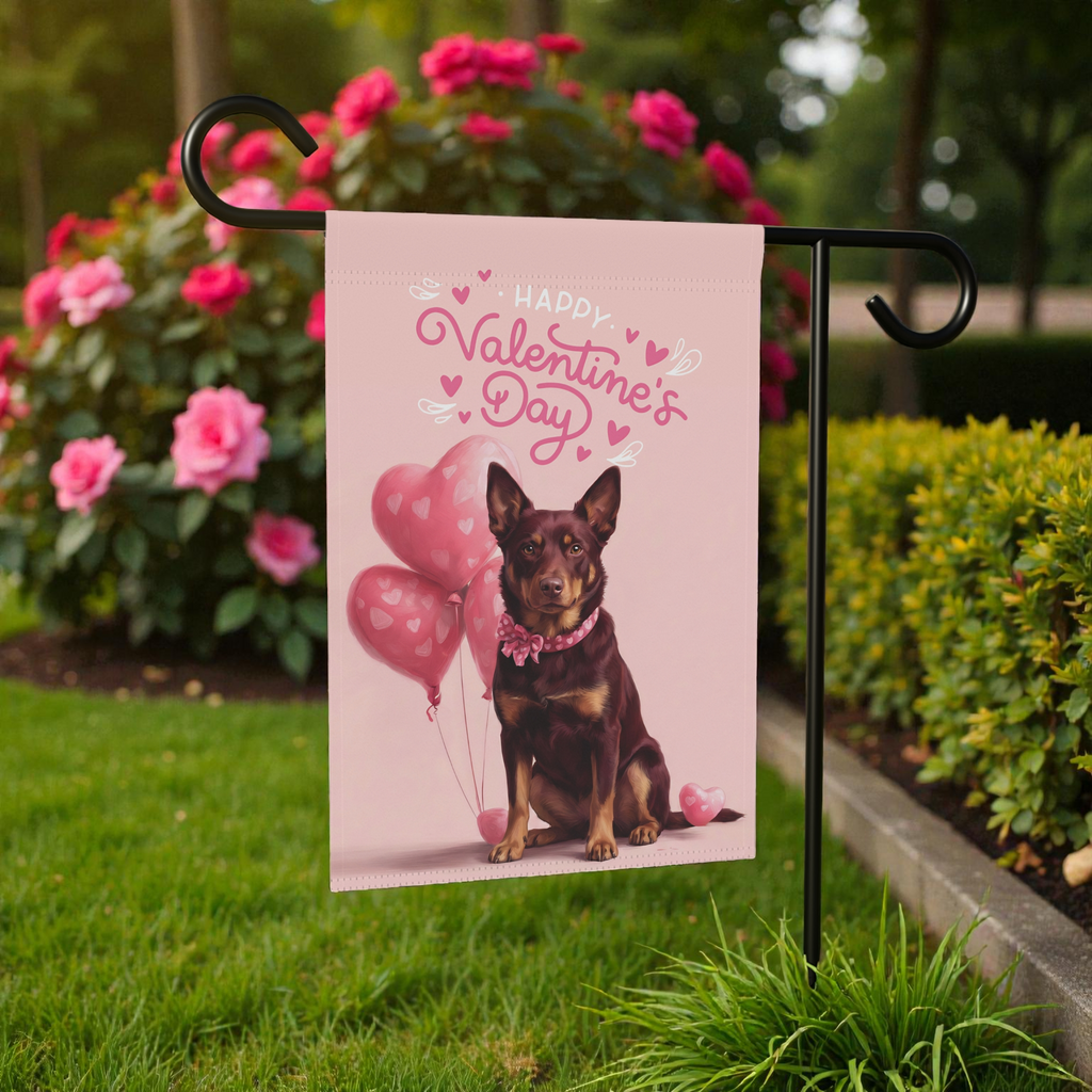 Australian Kelpie Happy Valentine's Day Garden Flag