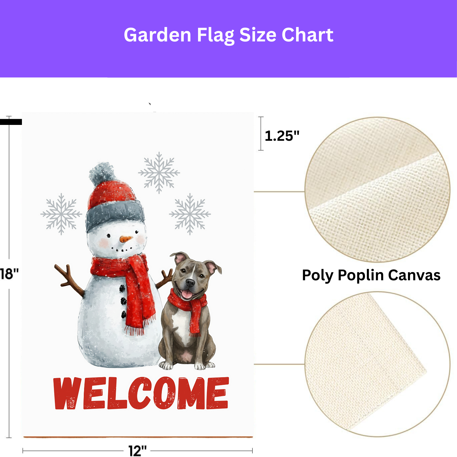 Pit Bull Terrier and Snowman Christmas Garden Flag - porch decor - Dragonfire Gardens
