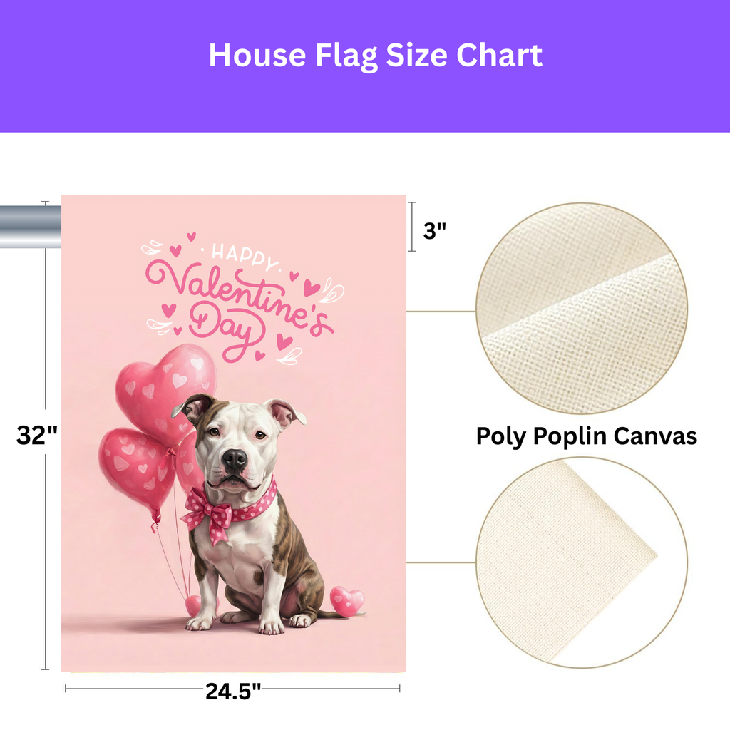 Pit Bull Terrier Happy Valentine's Day Garden Flag