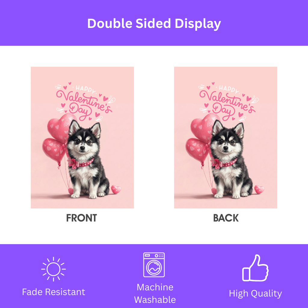 Alaskan Klee Kai Happy Valentine's Day Garden Flag
