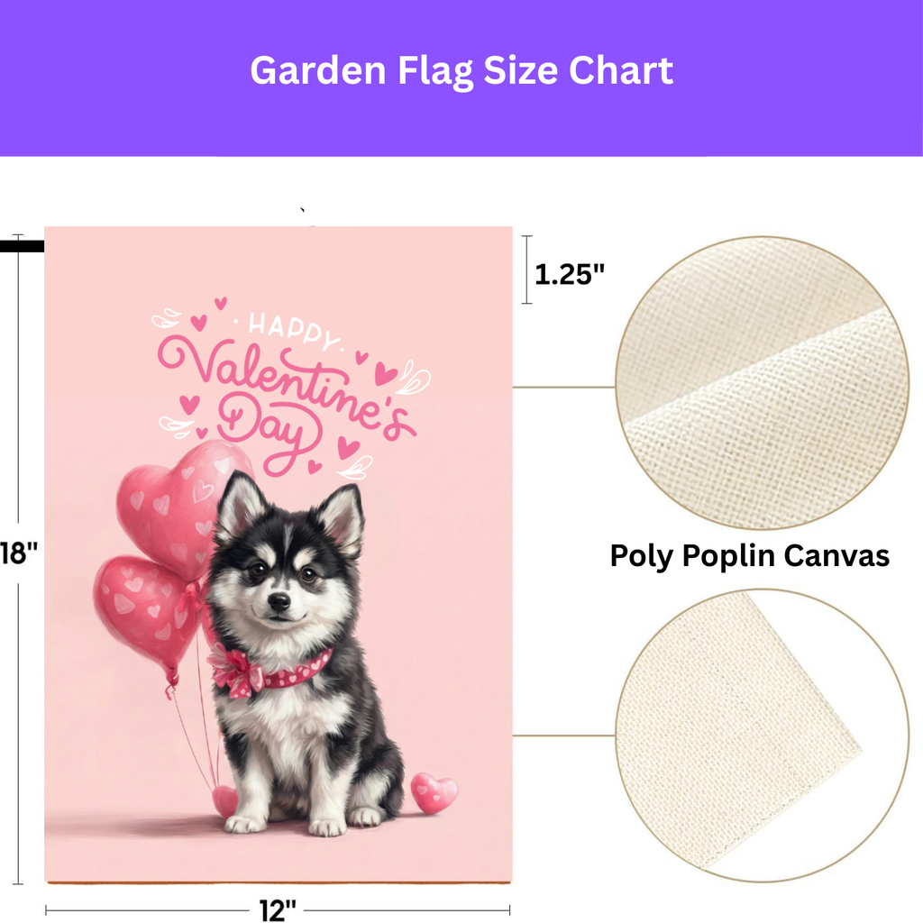 Alaskan Klee Kai Happy Valentine's Day Garden Flag