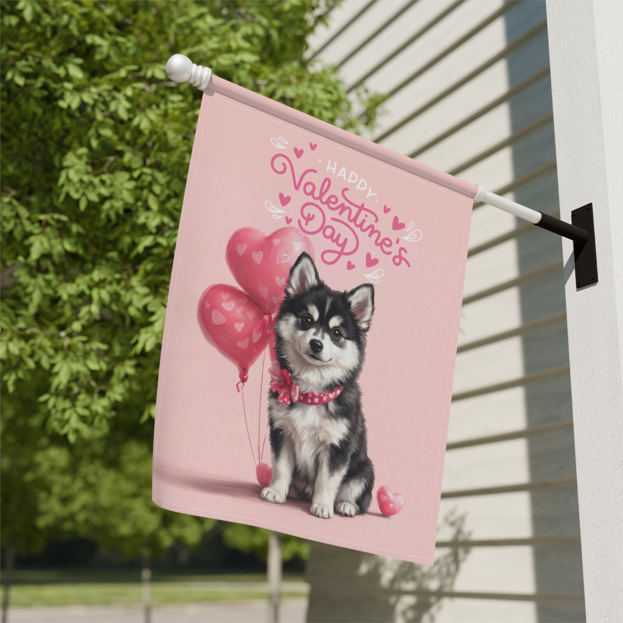 Alaskan Klee Kai Happy Valentine's Day Garden Flag