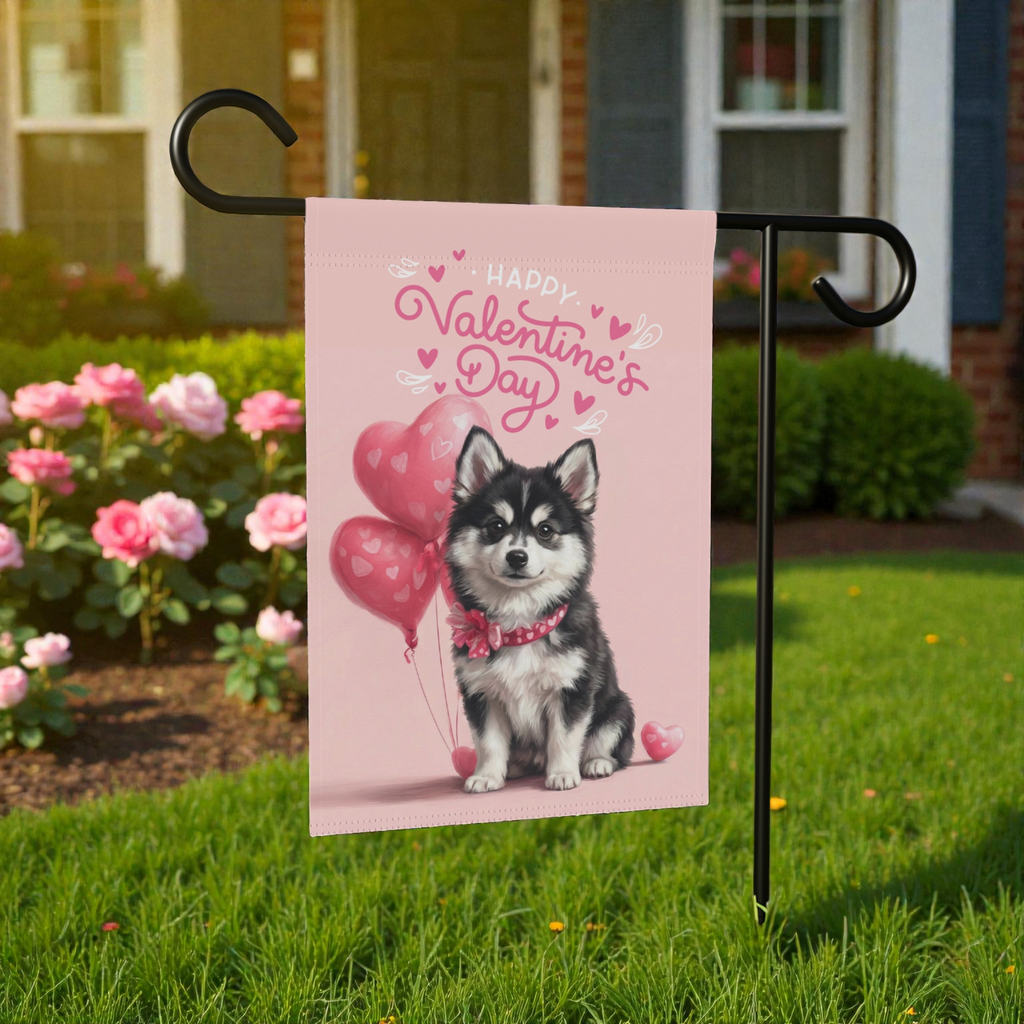 Alaskan Klee Kai Happy Valentine's Day Garden Flag