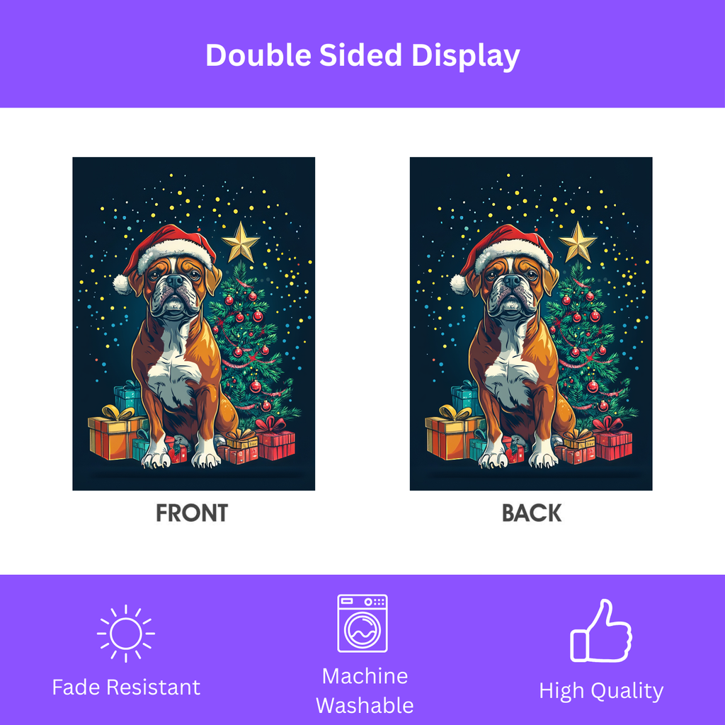 Christmas Boxer Garden Flag