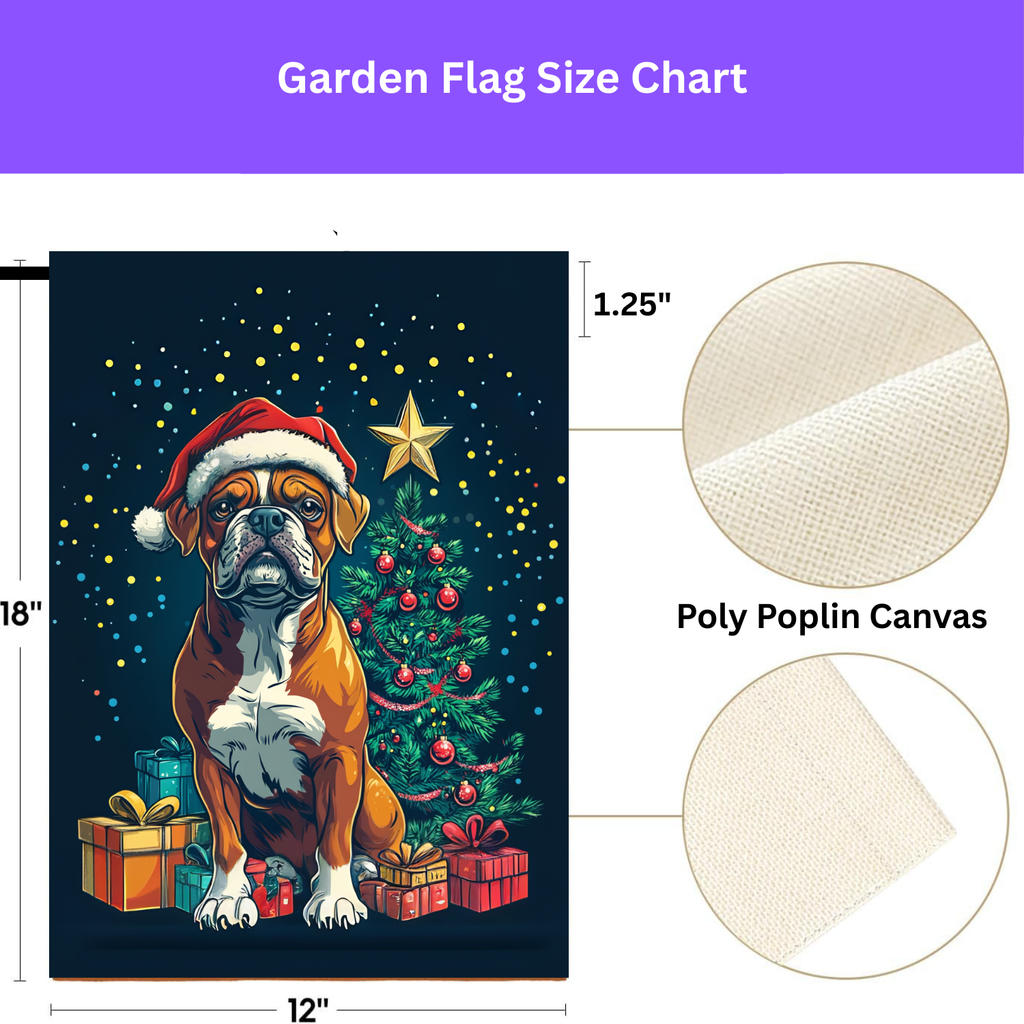 Christmas Boxer Garden Flag