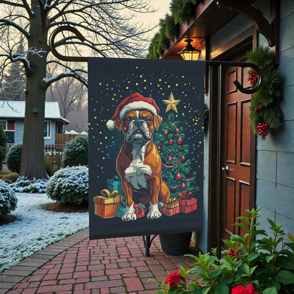 Christmas Boxer Garden Flag
