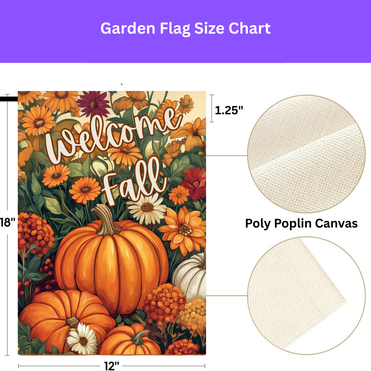 Welcome Fall Pumpkin Garden Flag - porch decor - Dragonfire Gardens
