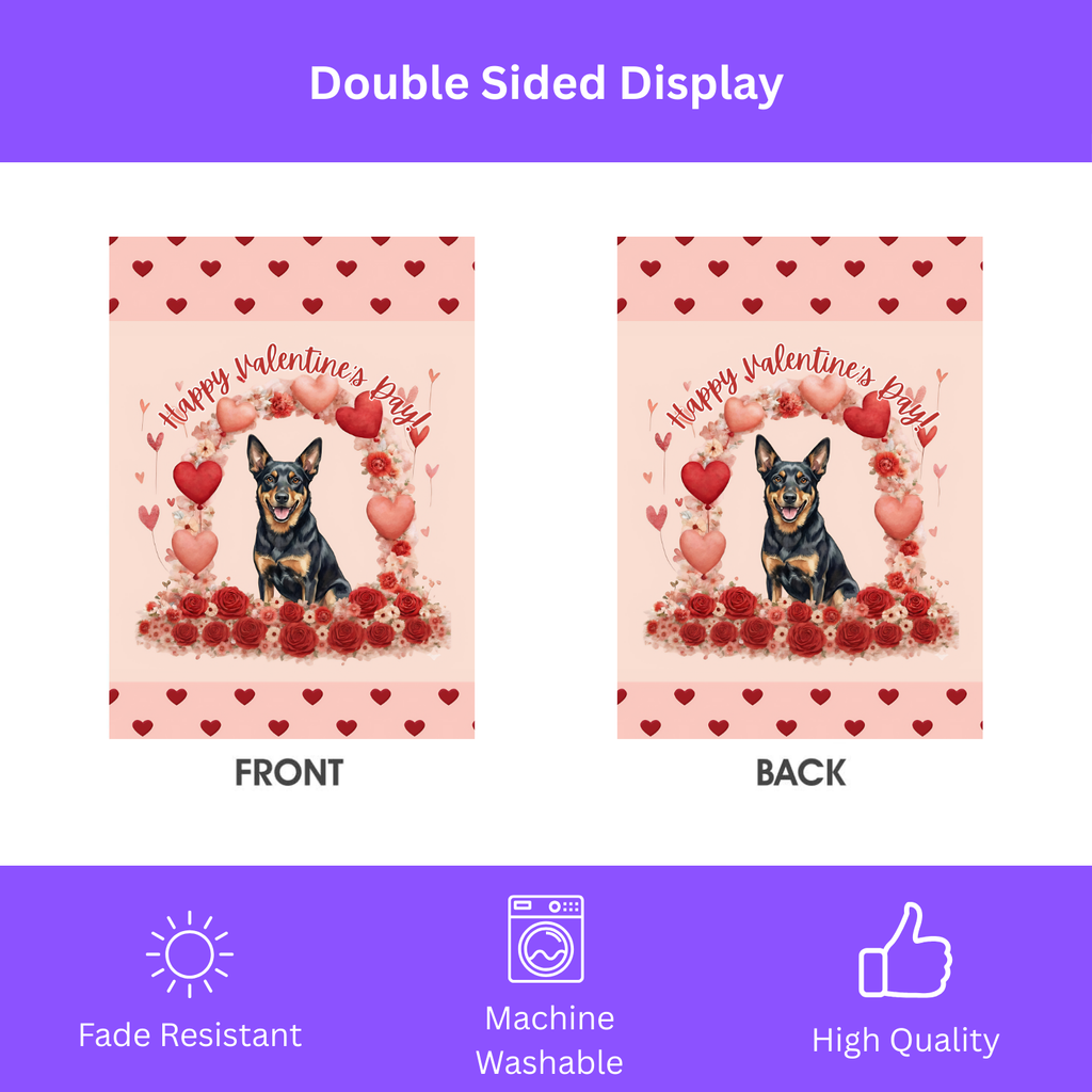 Valentine's Day Australian Kelpie Garden Flag