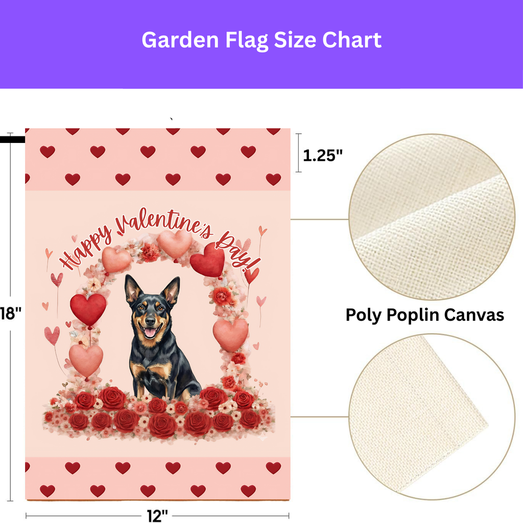 Valentine's Day Australian Kelpie Garden Flag