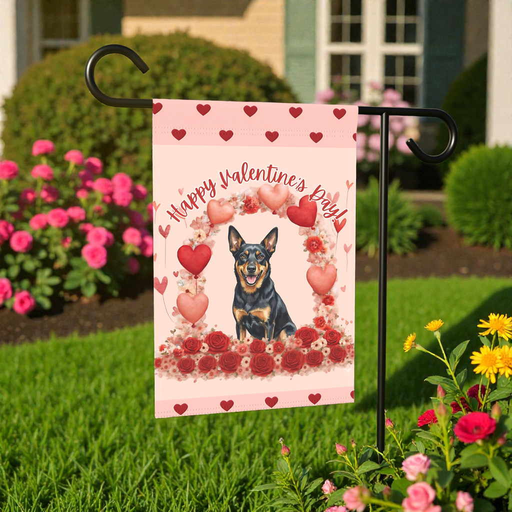 Valentine's Day Australian Kelpie Garden Flag