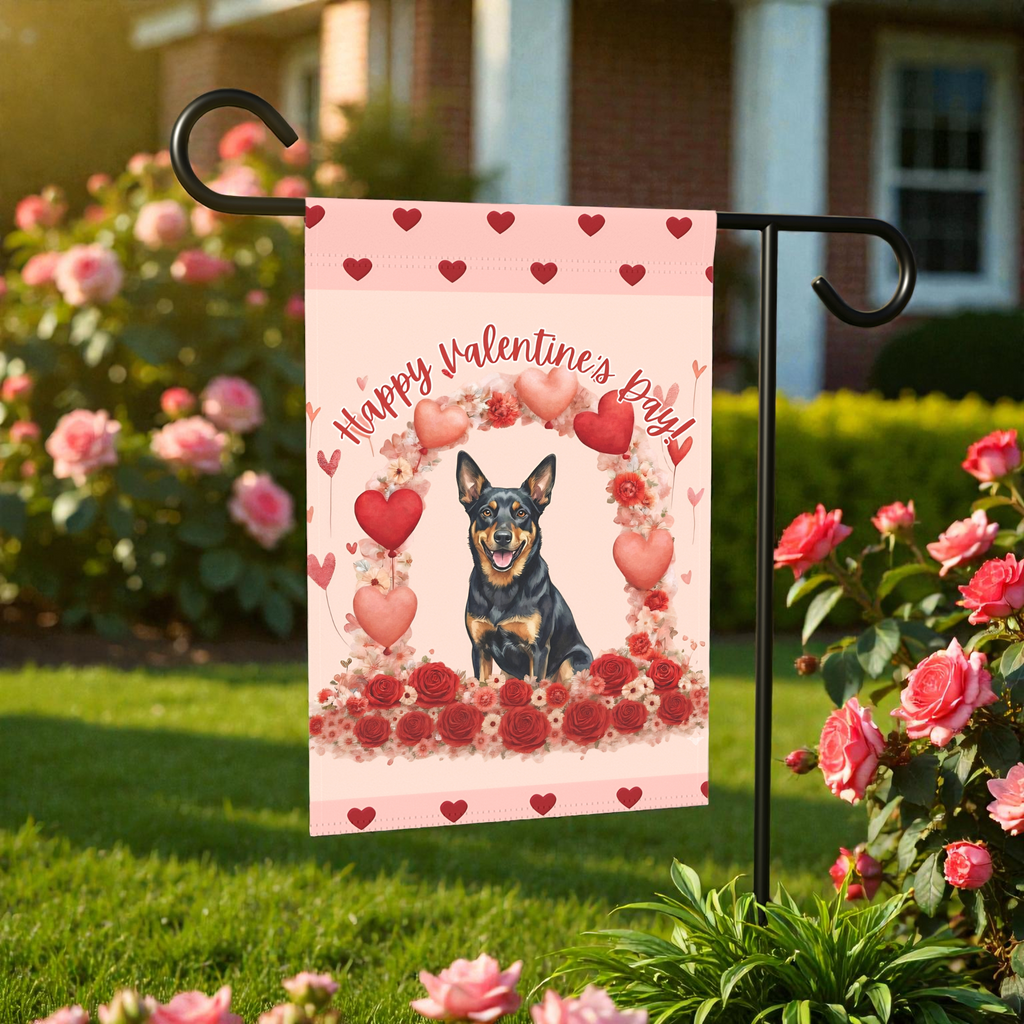 Valentine's Day Australian Kelpie Garden Flag