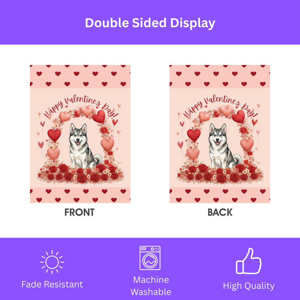 Valentine's Day Alaskan Klee Kai Garden Flag
