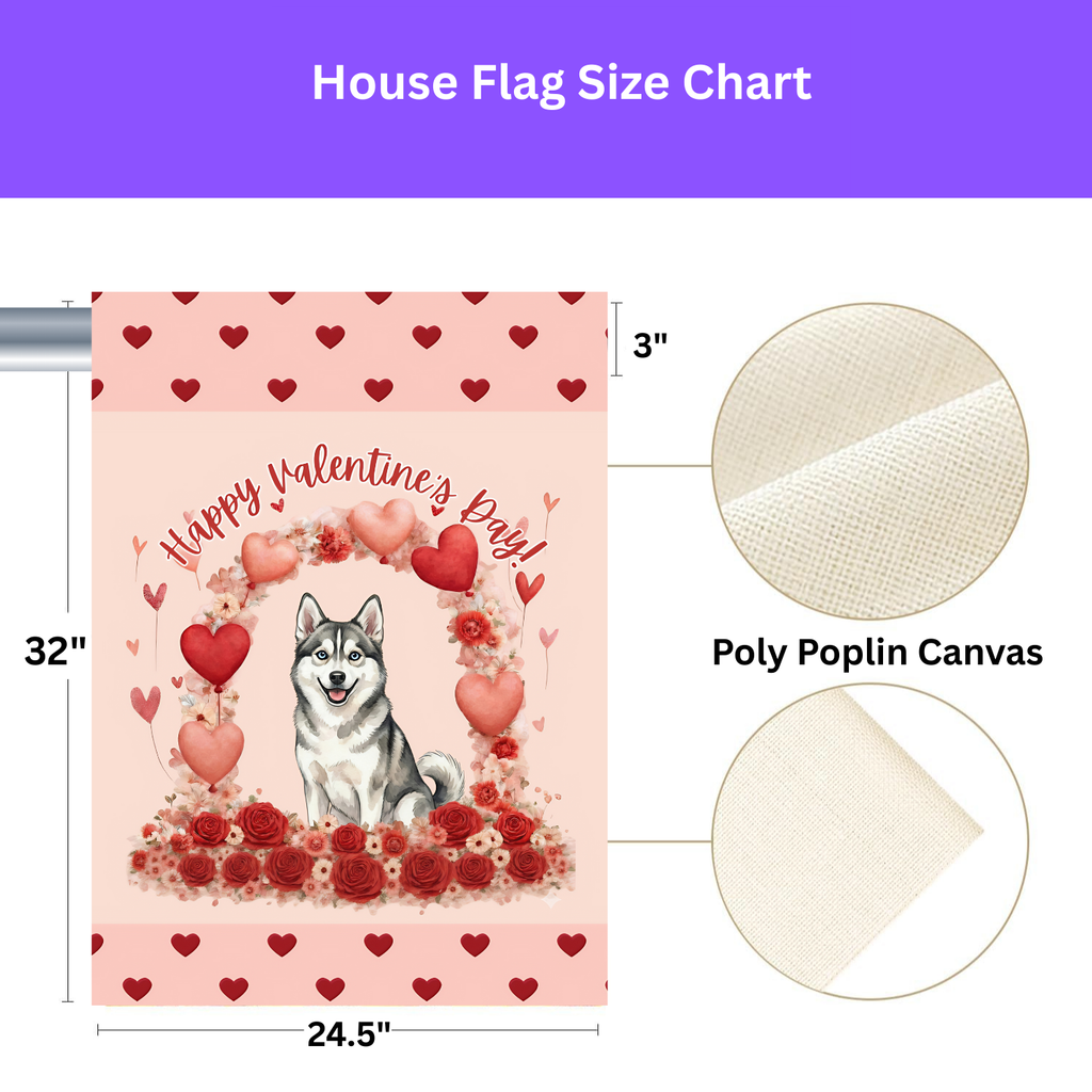 Valentine's Day Alaskan Klee Kai Garden Flag