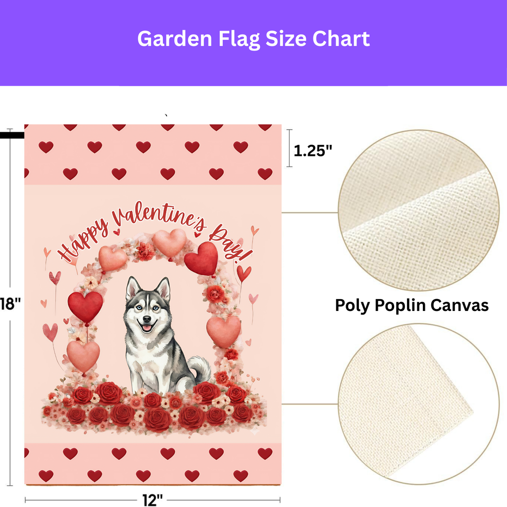 Valentine's Day Alaskan Klee Kai Garden Flag
