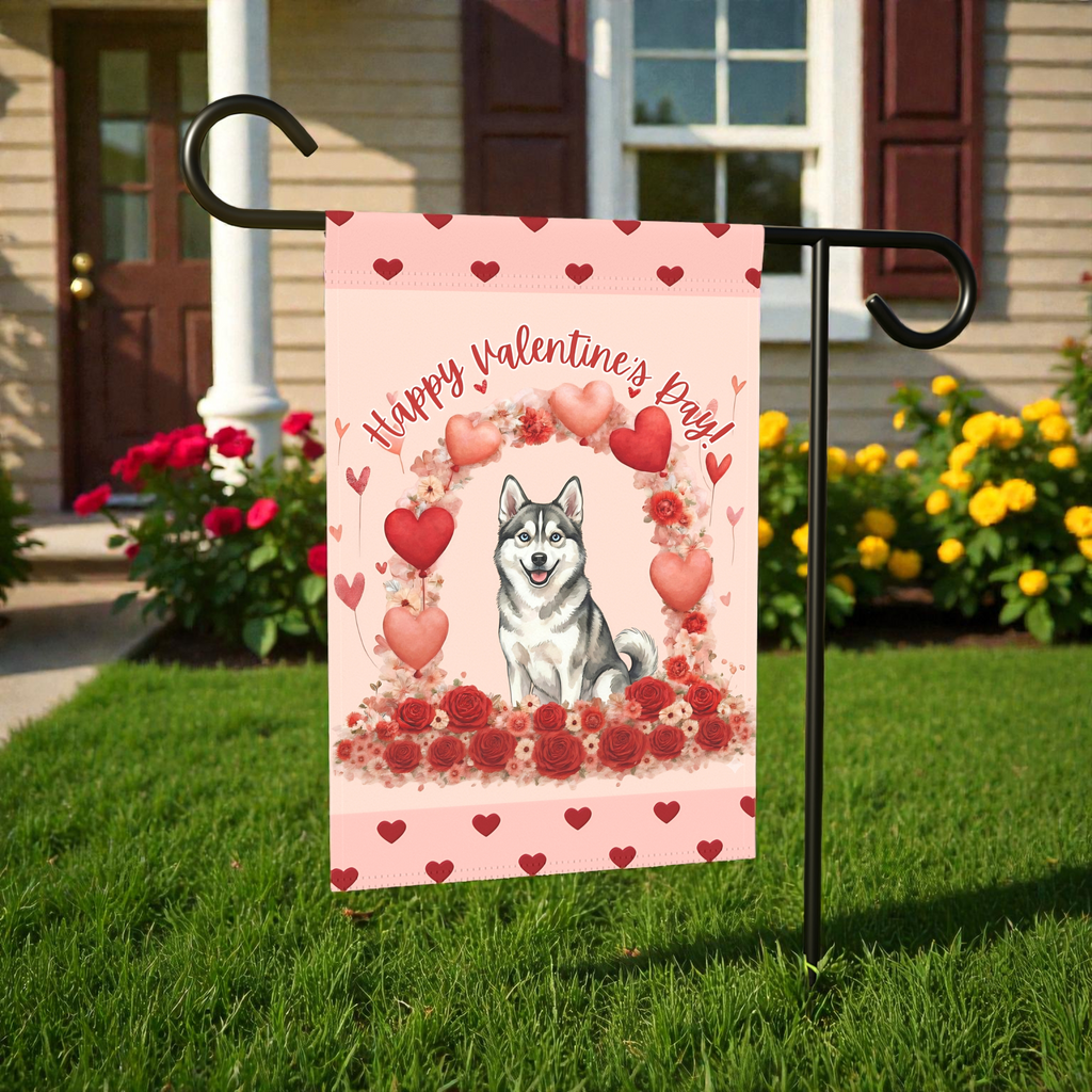 Valentine's Day Alaskan Klee Kai Garden Flag