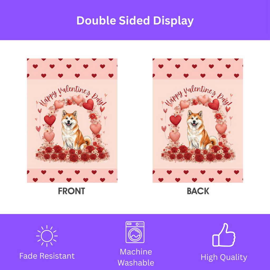 Valentine’s Day Akita Garden Flag