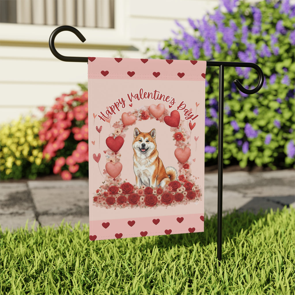 Valentine’s Day Akita Garden Flag
