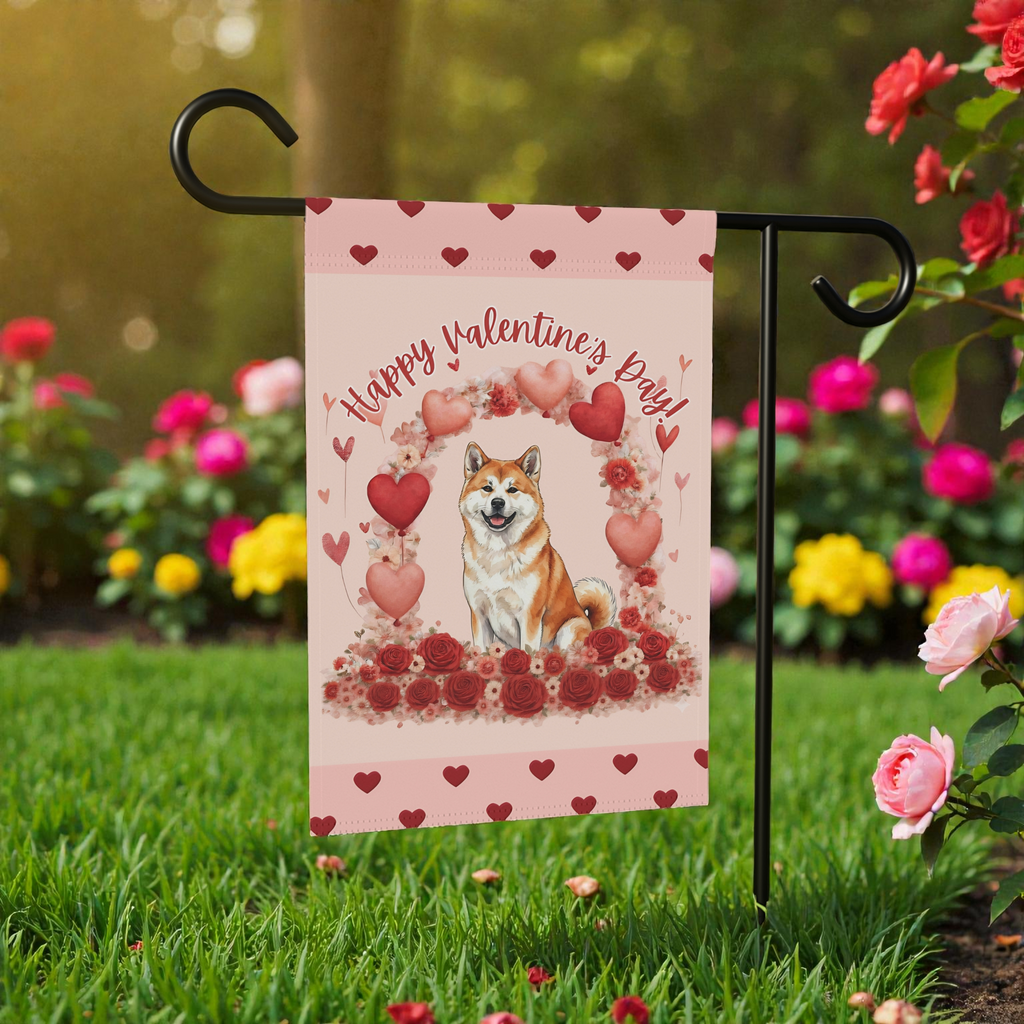 Valentine’s Day Akita Garden Flag